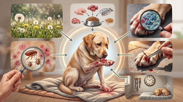 Dog licking paws and common skin irritation causes