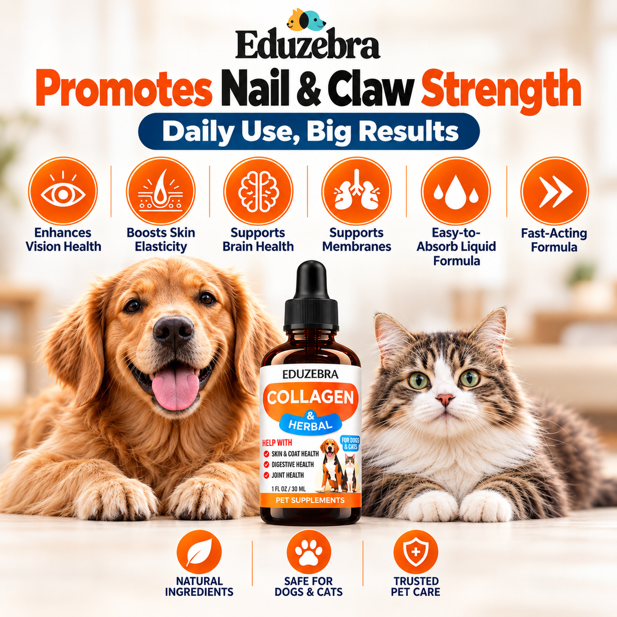 Liquid Collagen for Dogs and Cats, Skin & Coat Supplement